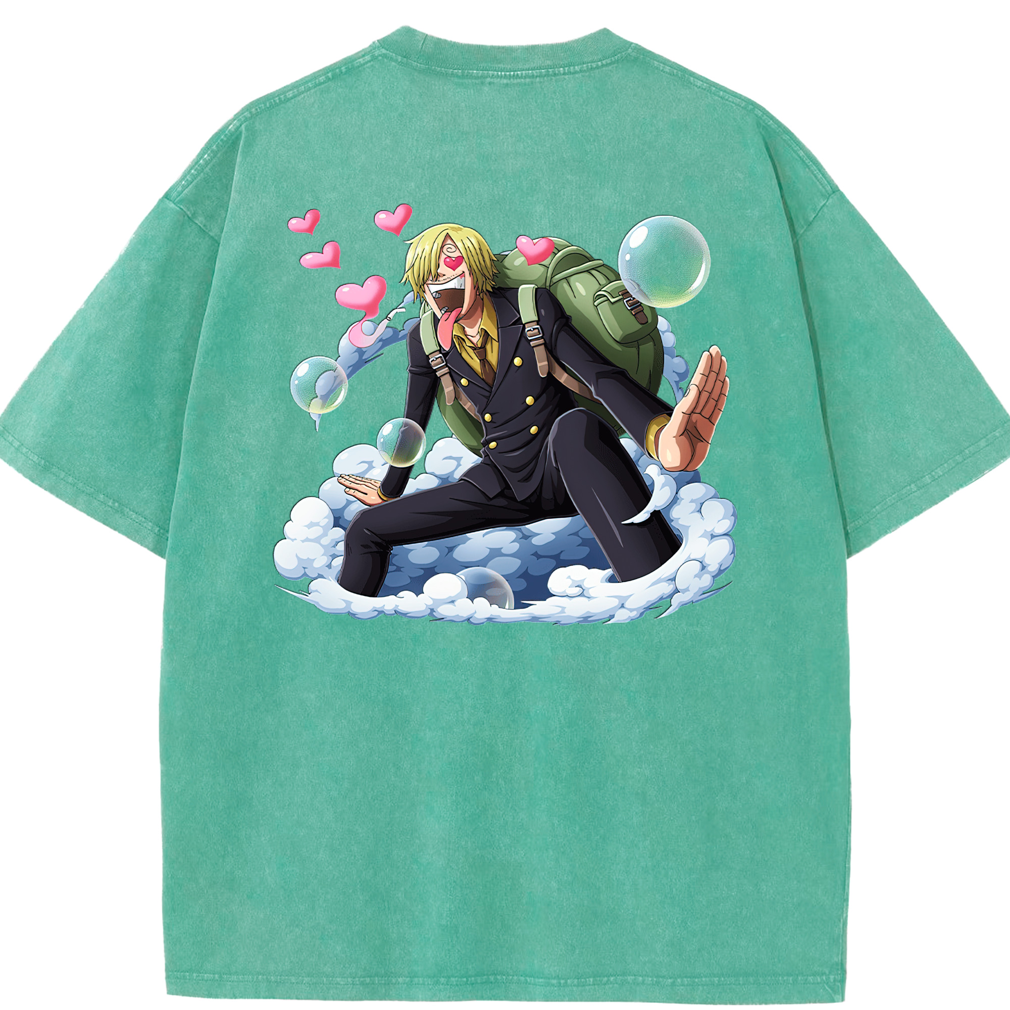 ワンピース サンジ ONE PIECE Sanji 綿100% ヴィンテージ風 半袖Tシャツ（背面プリント）